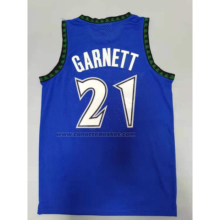 Maglia Minnesota Timberwolves Kevin Garnett NO 21 Hardwood Classics Throwback 2003-04 Blu